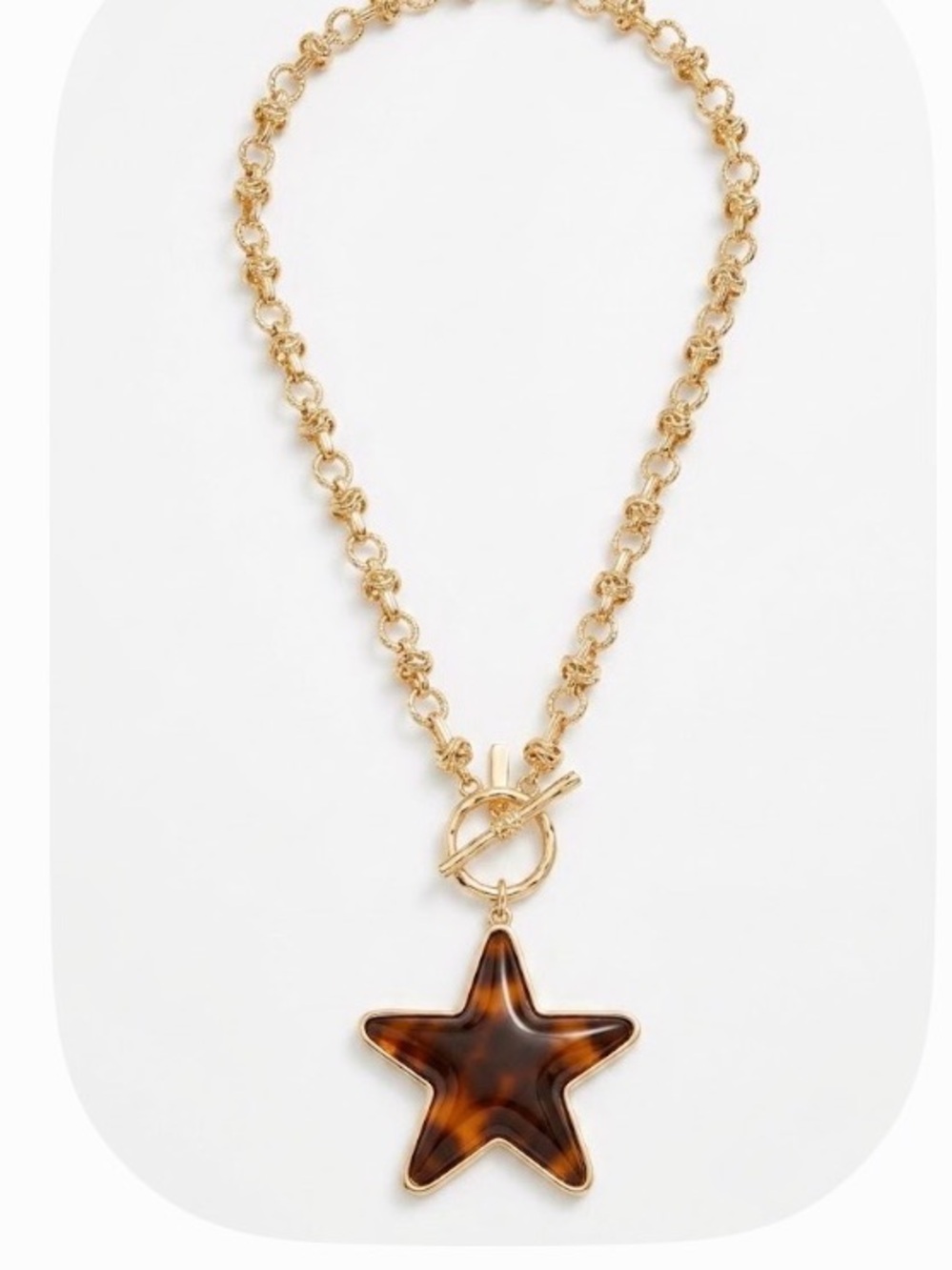 NWT ⚜️🤎⚜️ True To Form Golden Tone Necklace with Amber Star Pendant - Picture 4 of 4